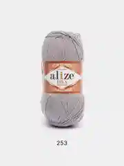 Серый меланж пряжа Alize Diva Stretch 92% Микрофибра 8% Эластик 100г 400м