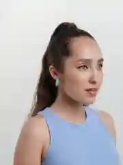 Бежевый набор сережек