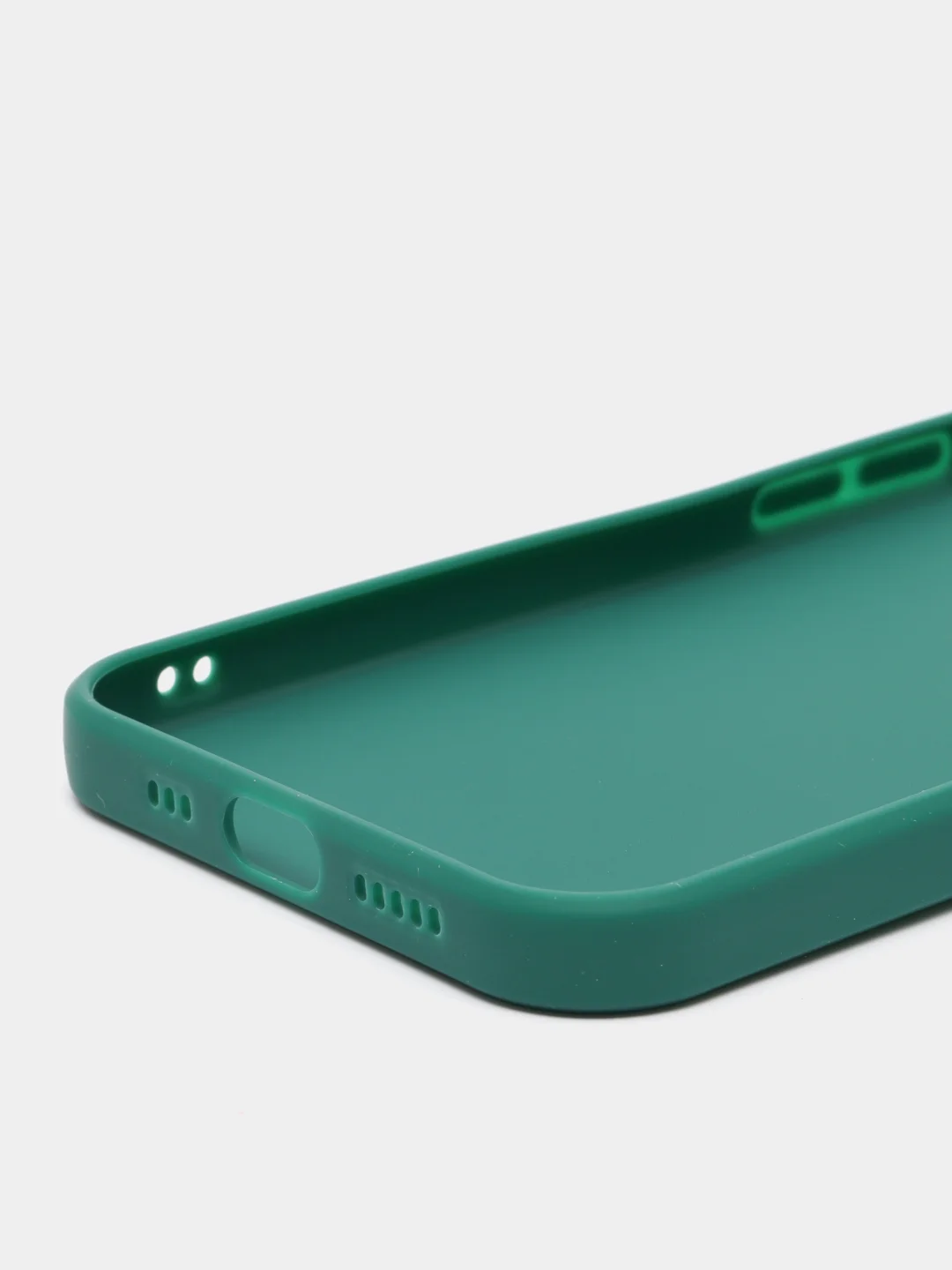 Зеленый чехол Silicone Case для iPhone 12, 12 Pro, Max, 12 mini, 13, 13 Pro, Max с защитой камеры