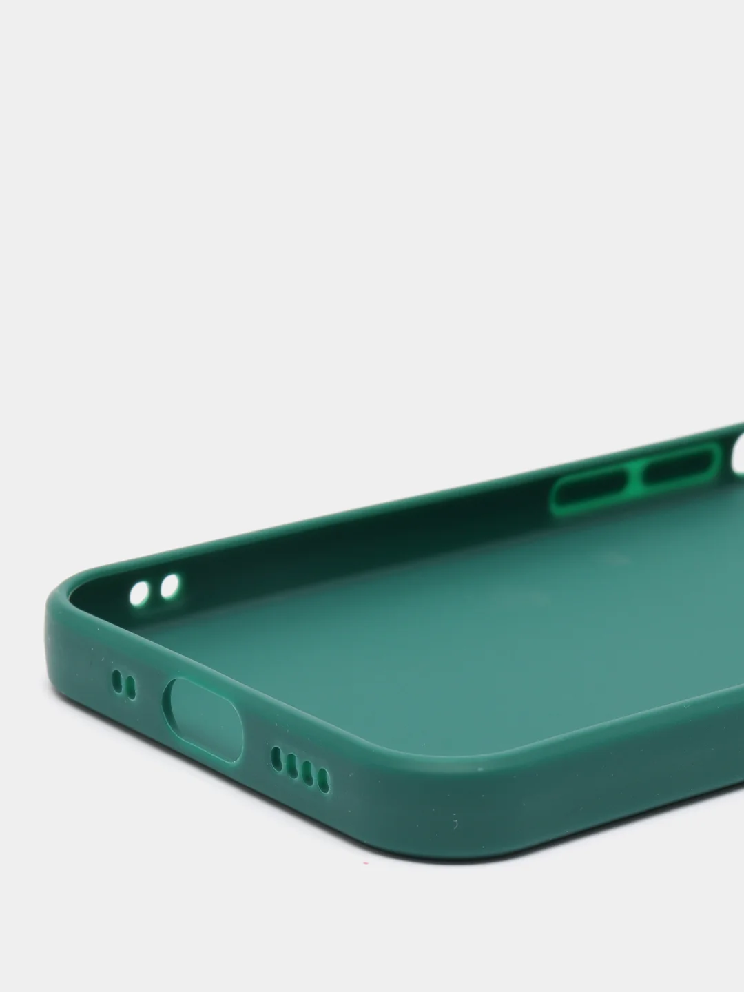 Зеленый чехол Silicone Case для iPhone 12, 12 Pro, Max, 12 mini, 13, 13 Pro, Max с защитой камеры