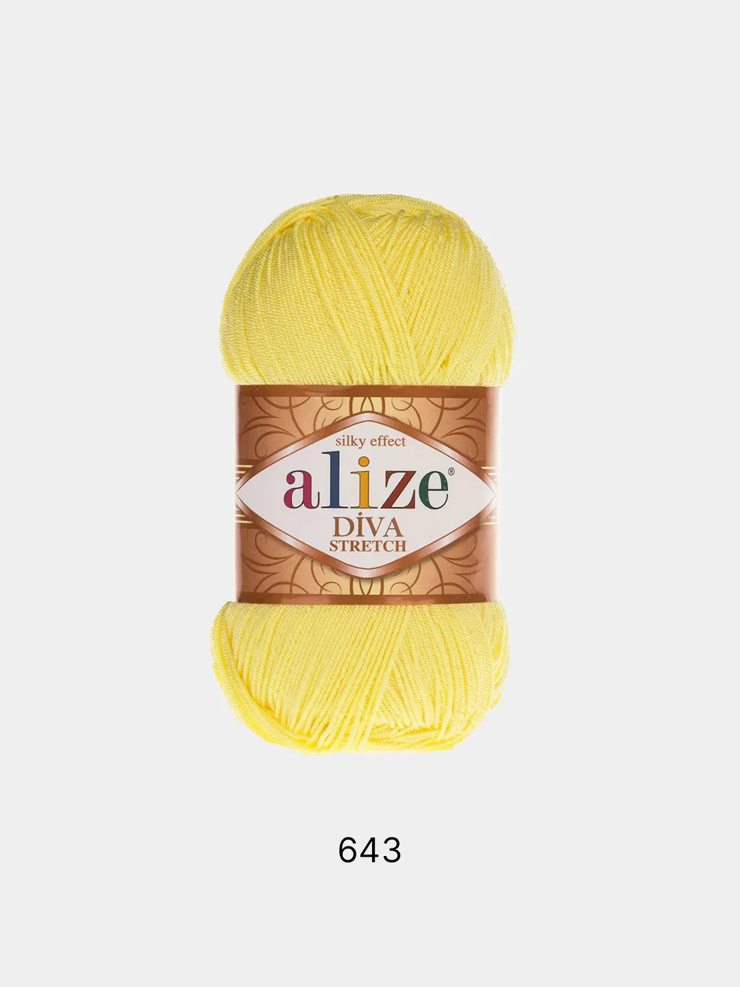 Лимонный пряжа Alize Diva Stretch 92% Микрофибра 8% Эластик 100г 400м