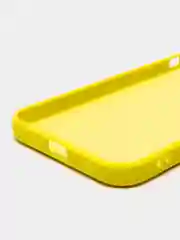 Желтый чехол iPhone 13 Mini 12 Mini 13 Pro с защитой камеры силиконовый с бархатной подкладкой