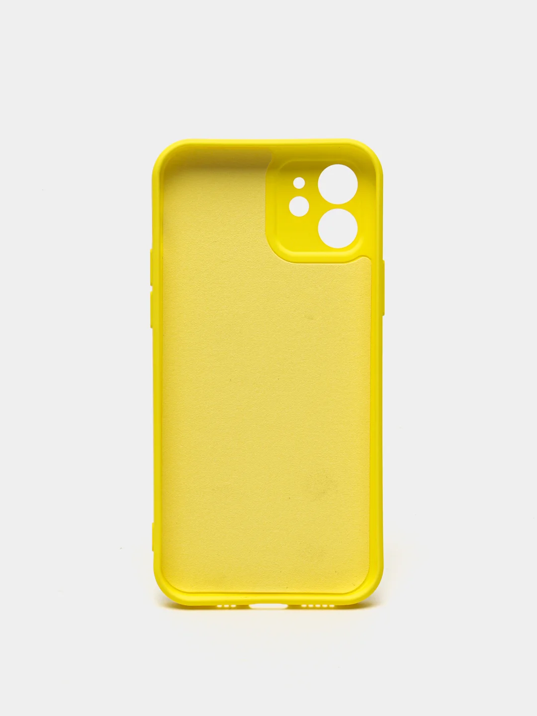 Желтый чехол iPhone 13 Mini 12 Mini 13 Pro с защитой камеры силиконовый с бархатной подкладкой