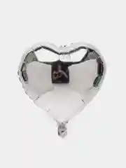 Серебряный фольгированный шар "Сердце" (45 см)