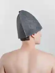 Угольный шапка бани и сауны,  с вышивкой