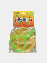 Большие мыльные пузыри "Сердечко" в зеркальном пакете, 50 мл + летающая тарелка Фрисби