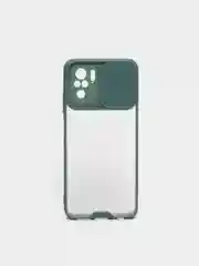 Тёмно-зелёный чехол для XIAOMI POCO M5S / Redmi NOTE 10  / NOTE 10S с задвижным окном для защиты камеры