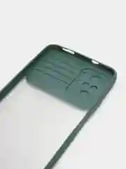 Тёмно-зелёный чехол для XIAOMI POCO M5S / Redmi NOTE 10  / NOTE 10S с задвижным окном для защиты камеры