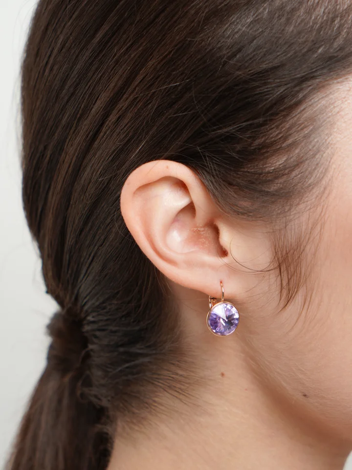 Аметистовый серьги Xuping/ серьги Swarovski/ серьги Сваровски/ серьги с кристаллами