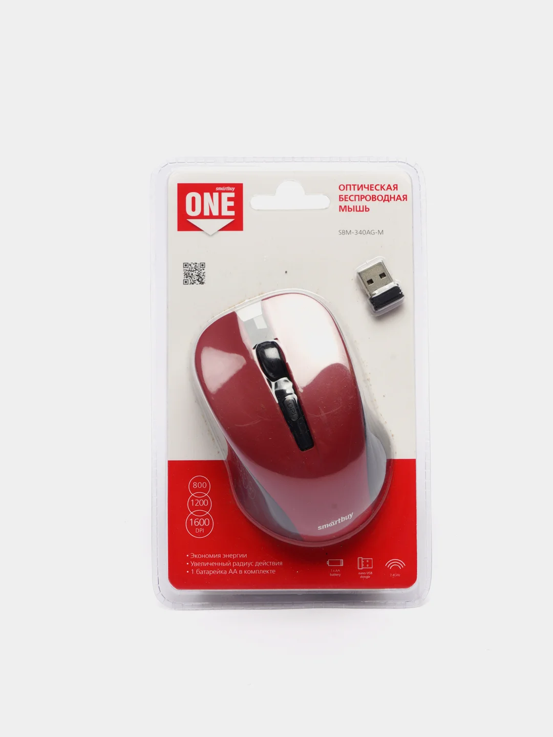 Красный мышь компьютерная Smartbuy ONE, беспроводная