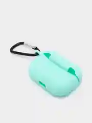 Бирюзовый силиконовый чехол для наушников AirPods Pro с карабином