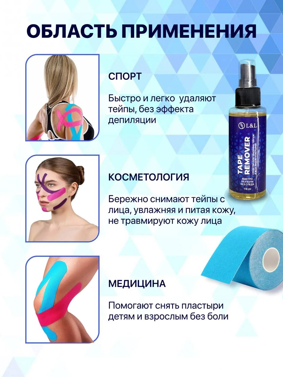 Средство для снятия тейпов и пластырей