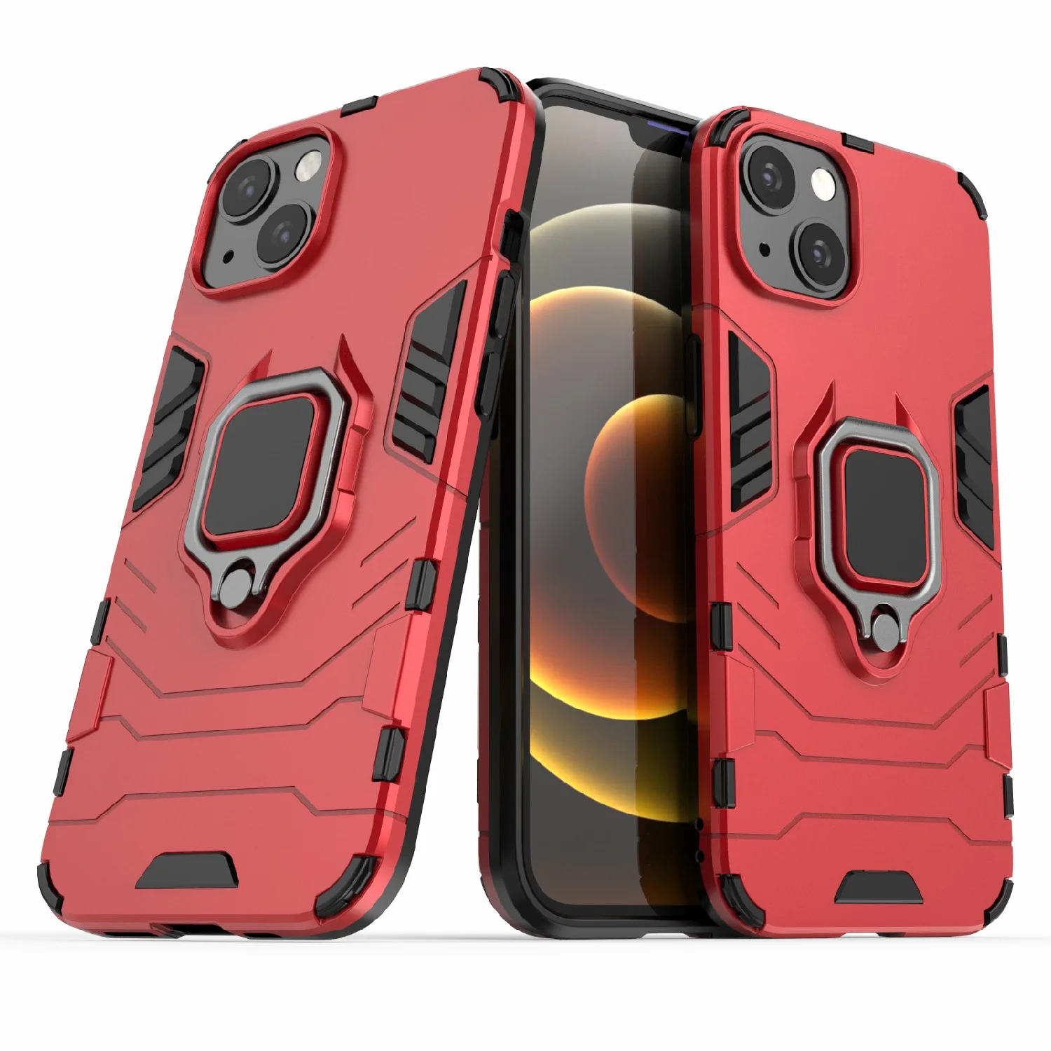 Чехол противоударный с кольцом-держателем на Apple iPhone 13 (Айфон 13)