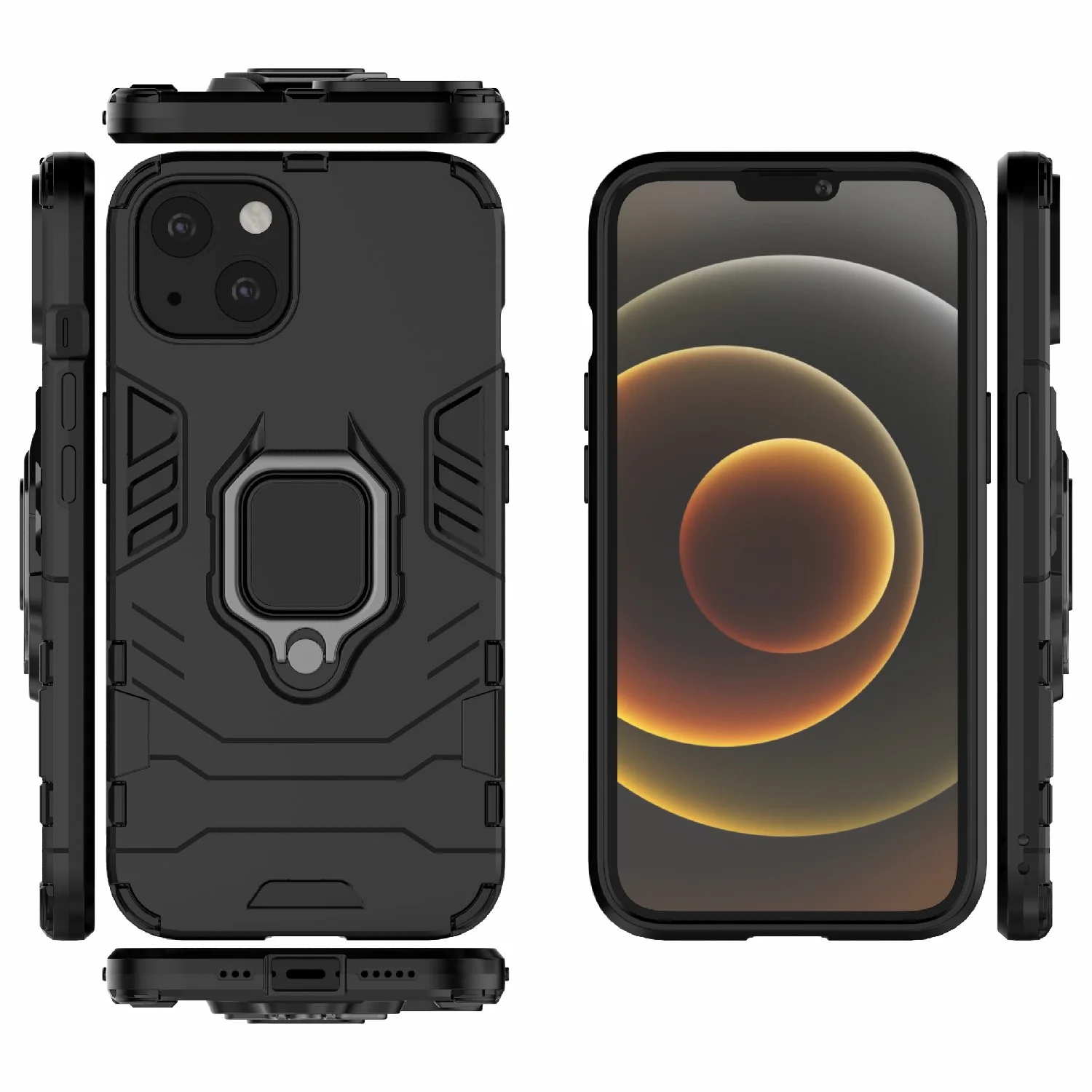 Чехол противоударный с кольцом-держателем на Apple iPhone 13 (Айфон 13)