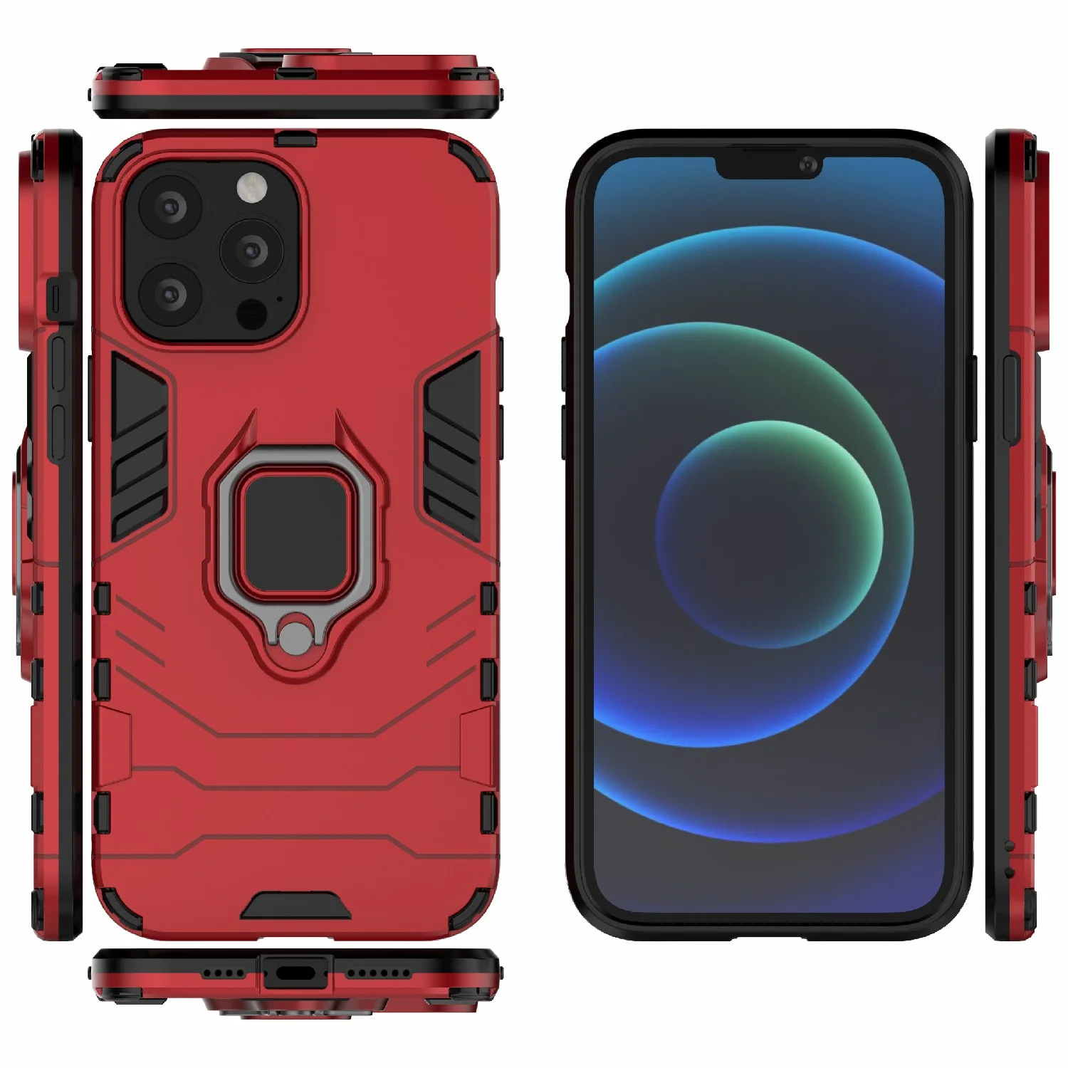 Чехол противоударный с кольцом-держателем на Apple iPhone 13 Pro Max (Айфон 13 Про Макс)