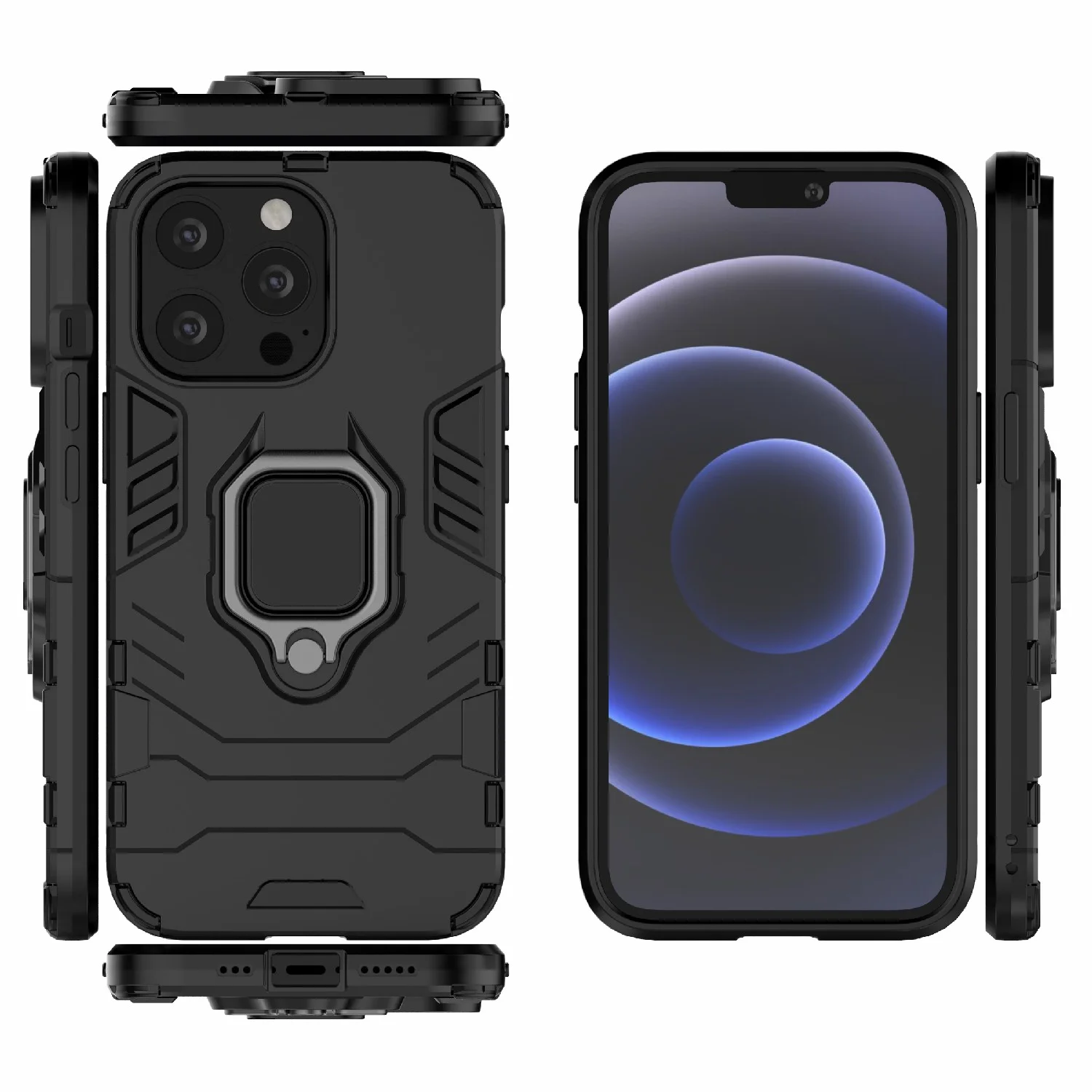 Чехол противоударный с кольцом-держателем на Apple iPhone 13 Pro (Айфон 13 Про)