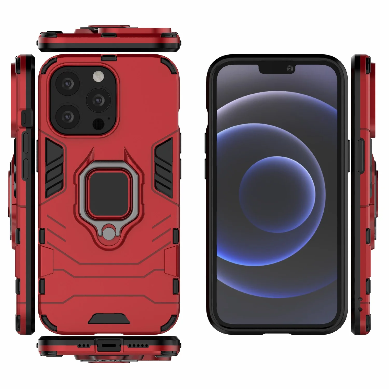 Чехол противоударный с кольцом-держателем на Apple iPhone 13 Pro (Айфон 13 Про)