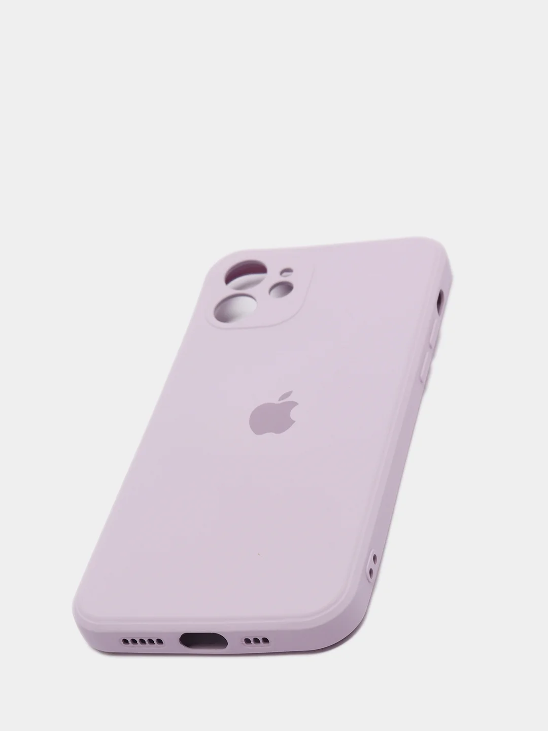 Сиреневый чехол для iPhone 12 с защитным стеклом в комплекте