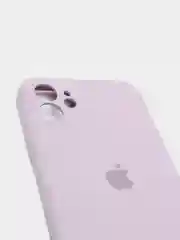 Сиреневый чехол для iPhone 12 с защитным стеклом в комплекте