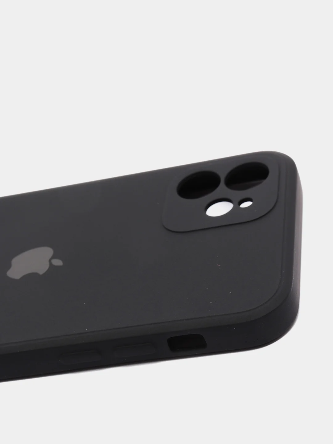 Черный чехол для iPhone 12 с защитным стеклом в комплекте