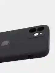 Черный чехол для iPhone 12 с защитным стеклом в комплекте
