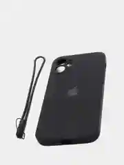 Черный чехол для iPhone 12 с защитным стеклом в комплекте