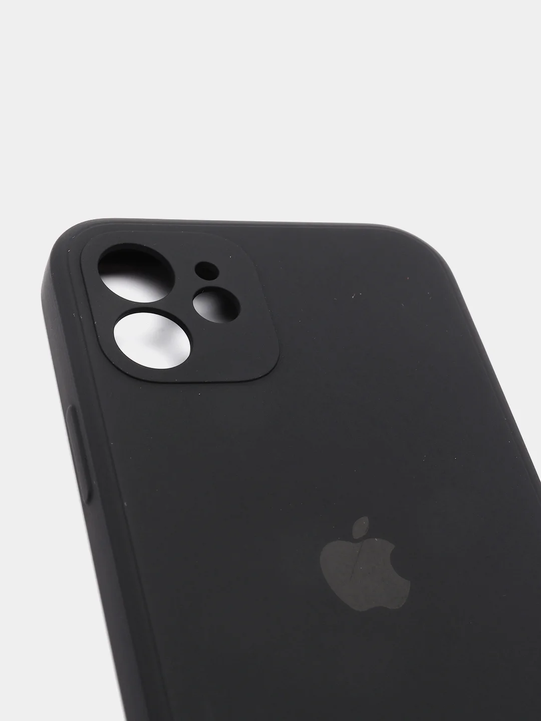 Черный чехол для iPhone 12 с защитным стеклом в комплекте