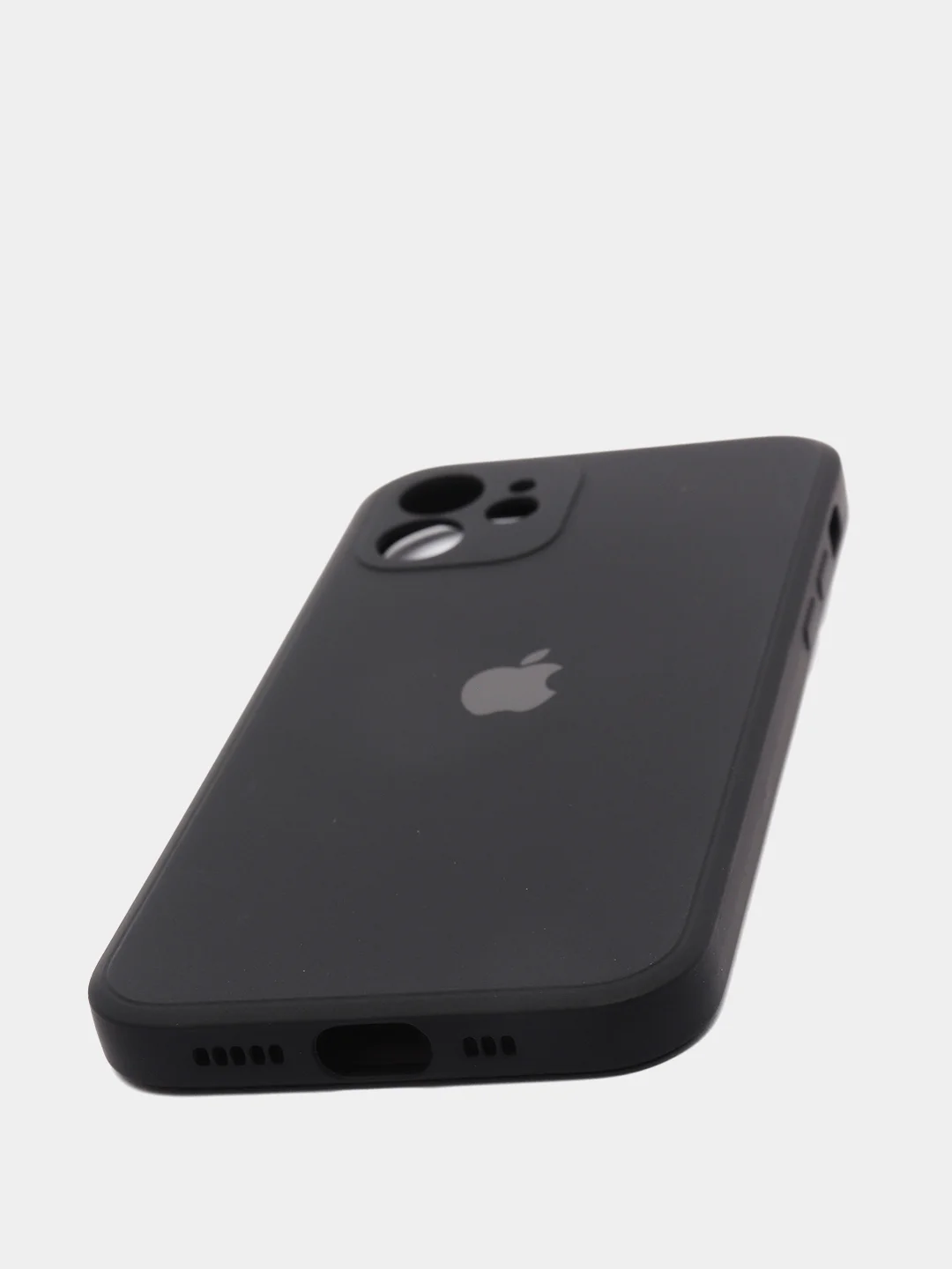 Черный чехол для iPhone 12 с защитным стеклом в комплекте