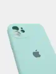 Мятный чехол для iPhone 12 с защитным стеклом в комплекте