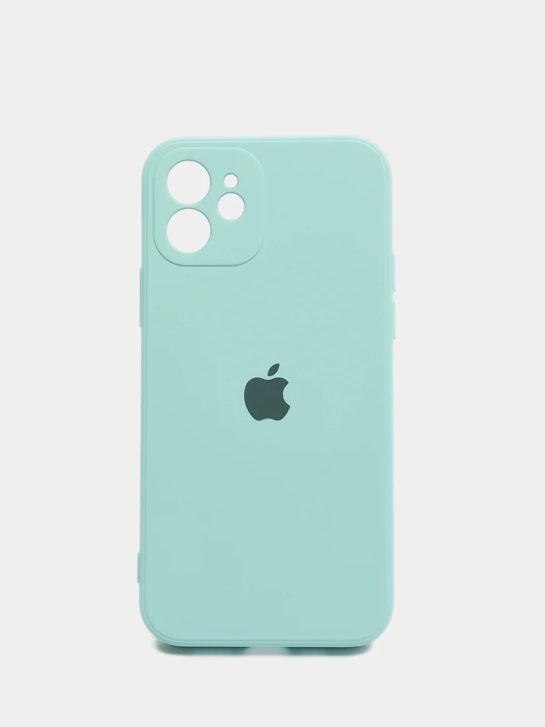 Мятный чехол для iPhone 12 с защитным стеклом в комплекте