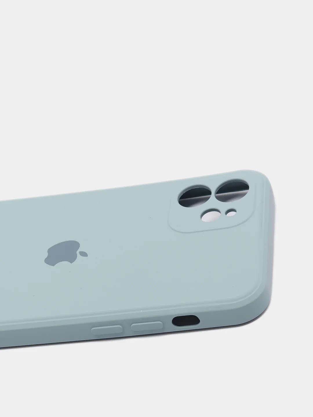 Небесно-голубой чехол для iPhone 12 с защитным стеклом в комплекте