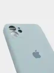 Небесно-голубой чехол для iPhone 12 с защитным стеклом в комплекте