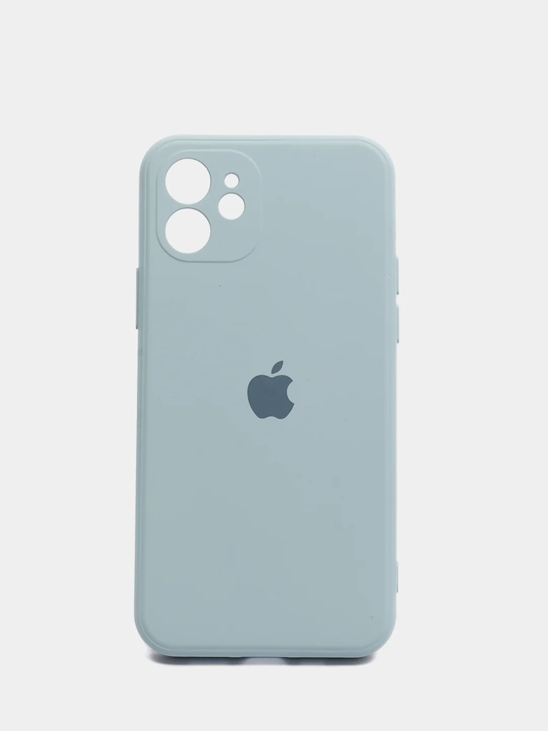 Небесно-голубой чехол для iPhone 12 с защитным стеклом в комплекте