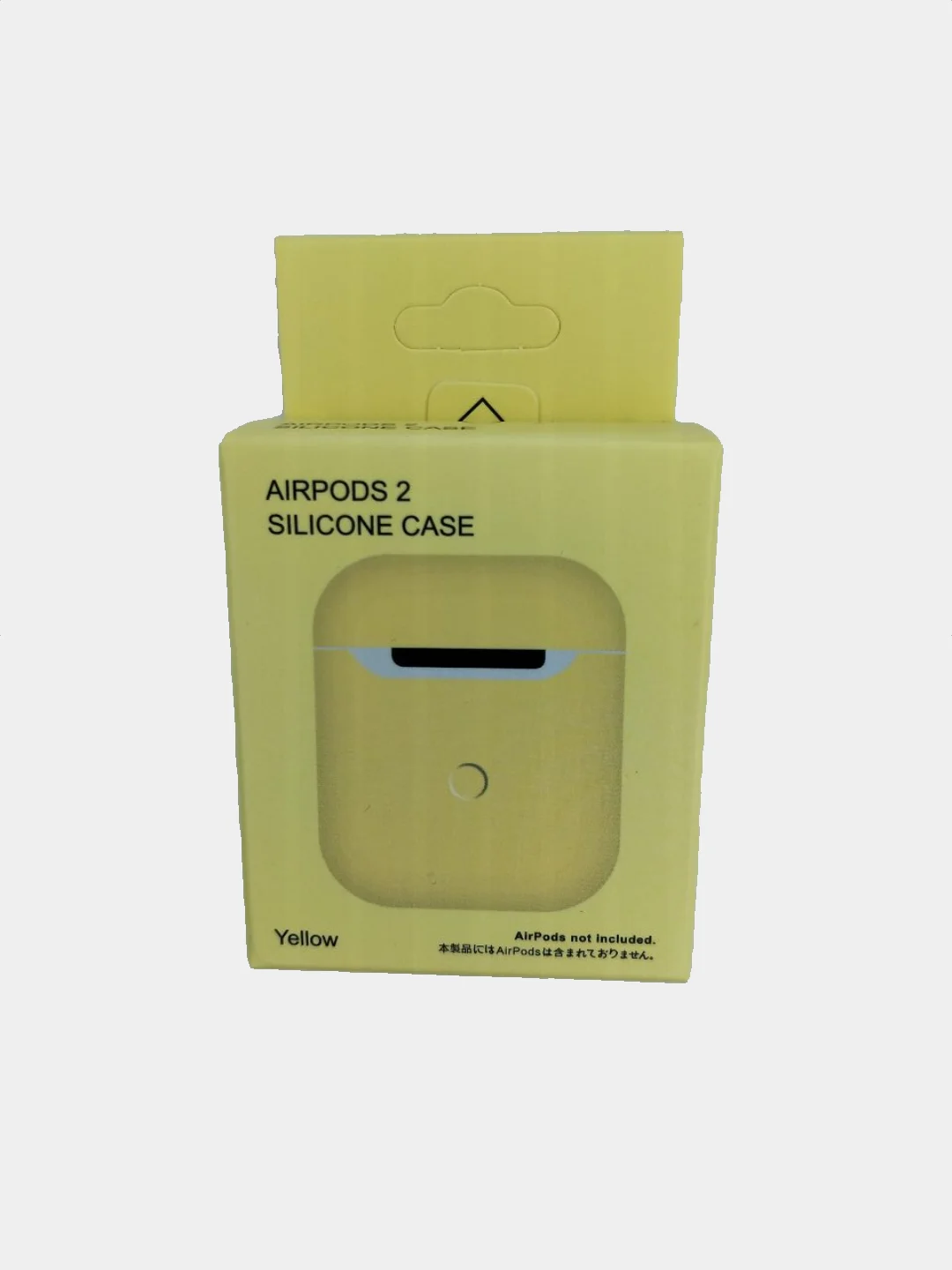 Желтый чехол для Apple AirPods 1 / AirPods 2 черный силиконовый