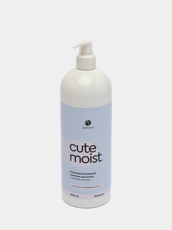Шампунь для волос Adricoco Cute Moist, ультраувлажняющий, с кокосовым молоком, 1000 мл
