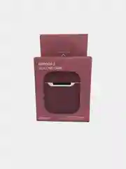 Бордовый чехол для Apple AirPods 1 / AirPods 2 черный силиконовый