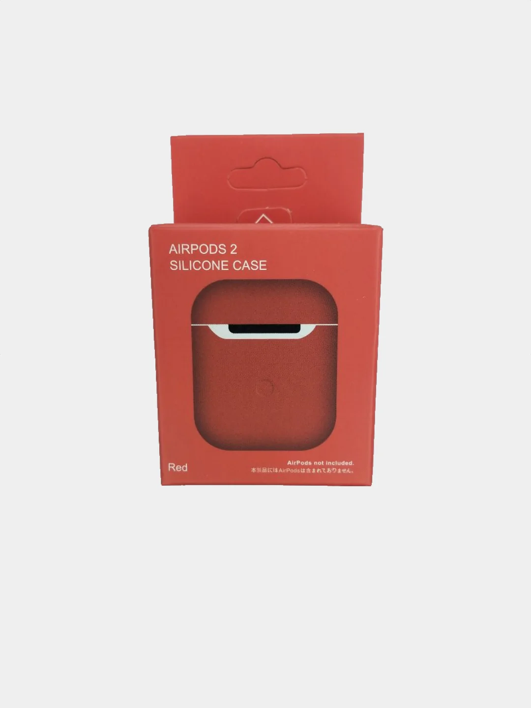 Красный чехол для Apple AirPods 1 / AirPods 2 черный силиконовый