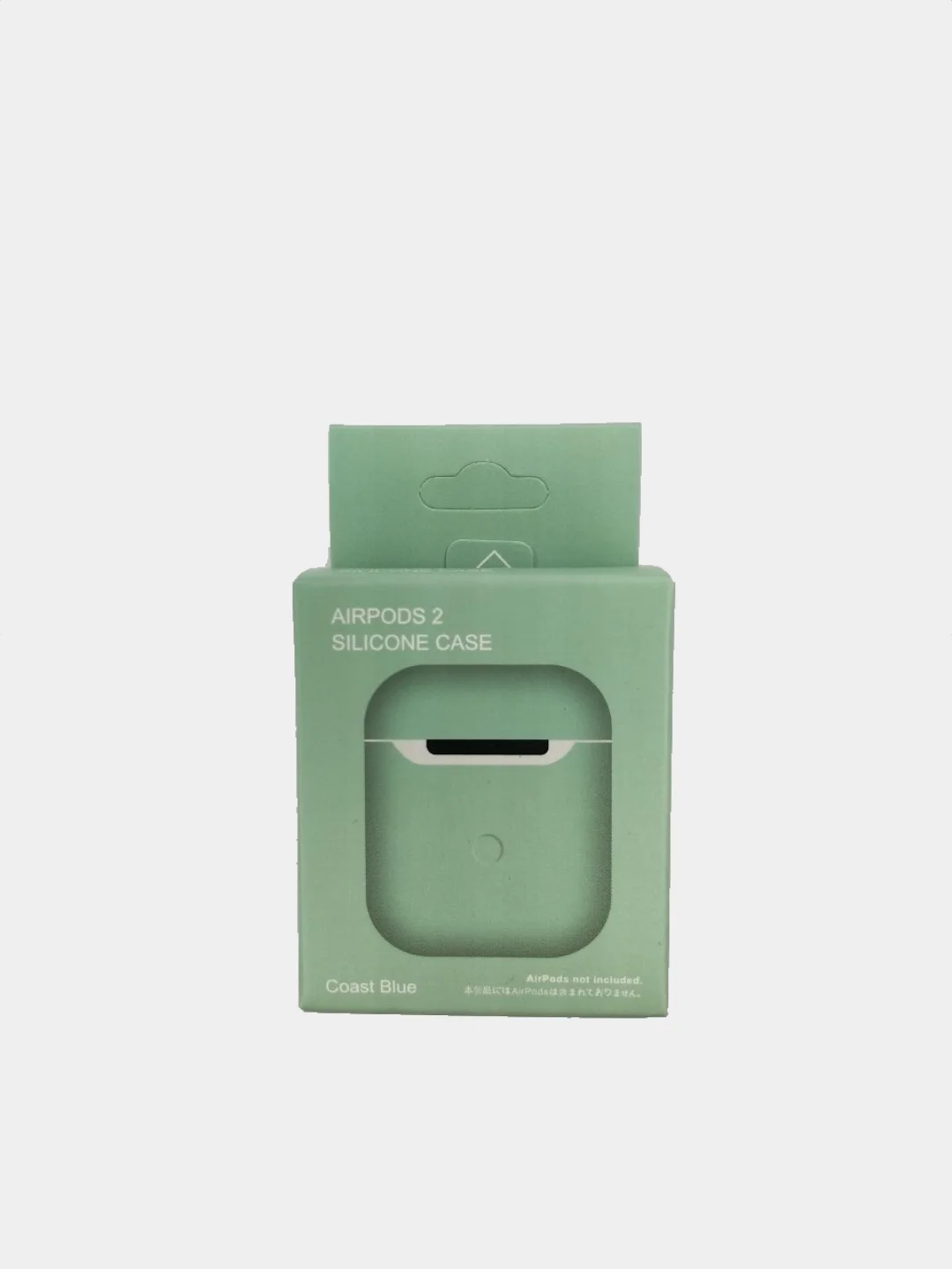 Бирюзовый чехол для Apple AirPods 1 / AirPods 2 черный силиконовый