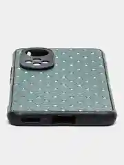 Зеленый чехол Honor 50, Huawei Nova 9 силиконовый под кожу со стразами с блестками