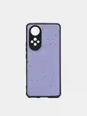 Лавандовый чехол Honor 50, Huawei Nova 9 силиконовый под кожу со стразами с блестками
