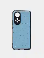 Небесно-голубой чехол Honor 50, Huawei Nova 9 силиконовый под кожу со стразами с блестками