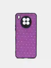 Пурпурный чехол силиконовый Honor 50 Lite, Huawei Nova 8i, под кожу, со стразами и блестками