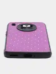 Пурпурный чехол силиконовый Honor 50 Lite, Huawei Nova 8i, под кожу, со стразами и блестками