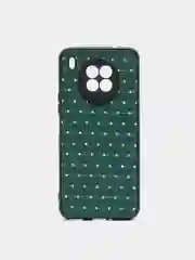 Зеленый чехол силиконовый Honor 50 Lite, Huawei Nova 8i, под кожу, со стразами и блестками
