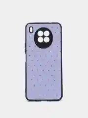 Лавандовый чехол силиконовый Honor 50 Lite, Huawei Nova 8i, под кожу, со стразами и блестками