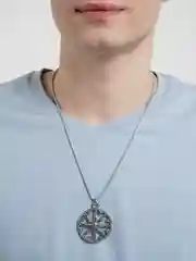Угольный цепочка мужская на шею, с подвеской