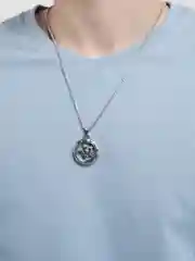 Белый цепочка мужская на шею, с подвеской