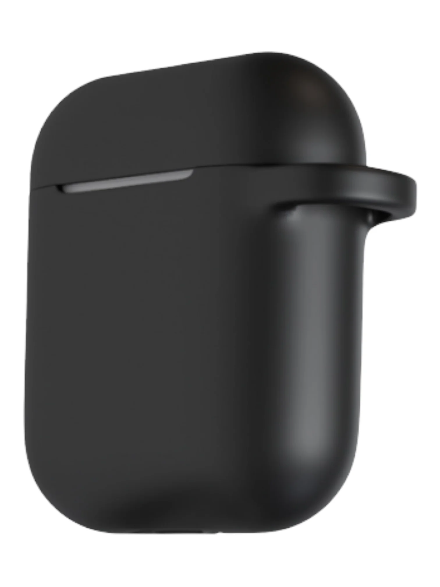 Черный чехол на AirPods 1/2 с карабином (Эирподс 1 и Эирподс 2)