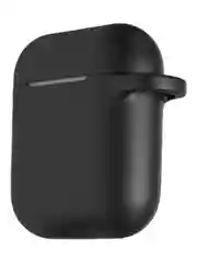Черный чехол на AirPods 1/2 с карабином (Эирподс 1 и Эирподс 2)