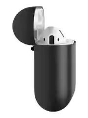 Черный чехол на AirPods 1/2 с карабином (Эирподс 1 и Эирподс 2)